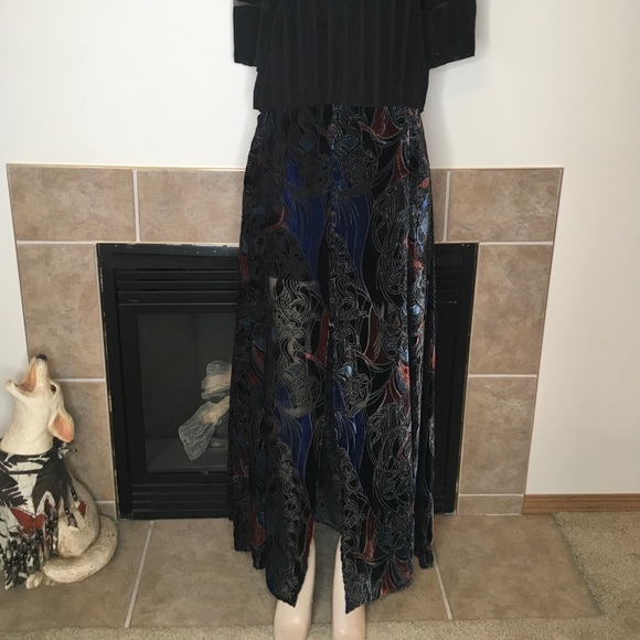 Free People Dresses & Skirts - Free People Velvet Burnout Button Down Maxi Skirt